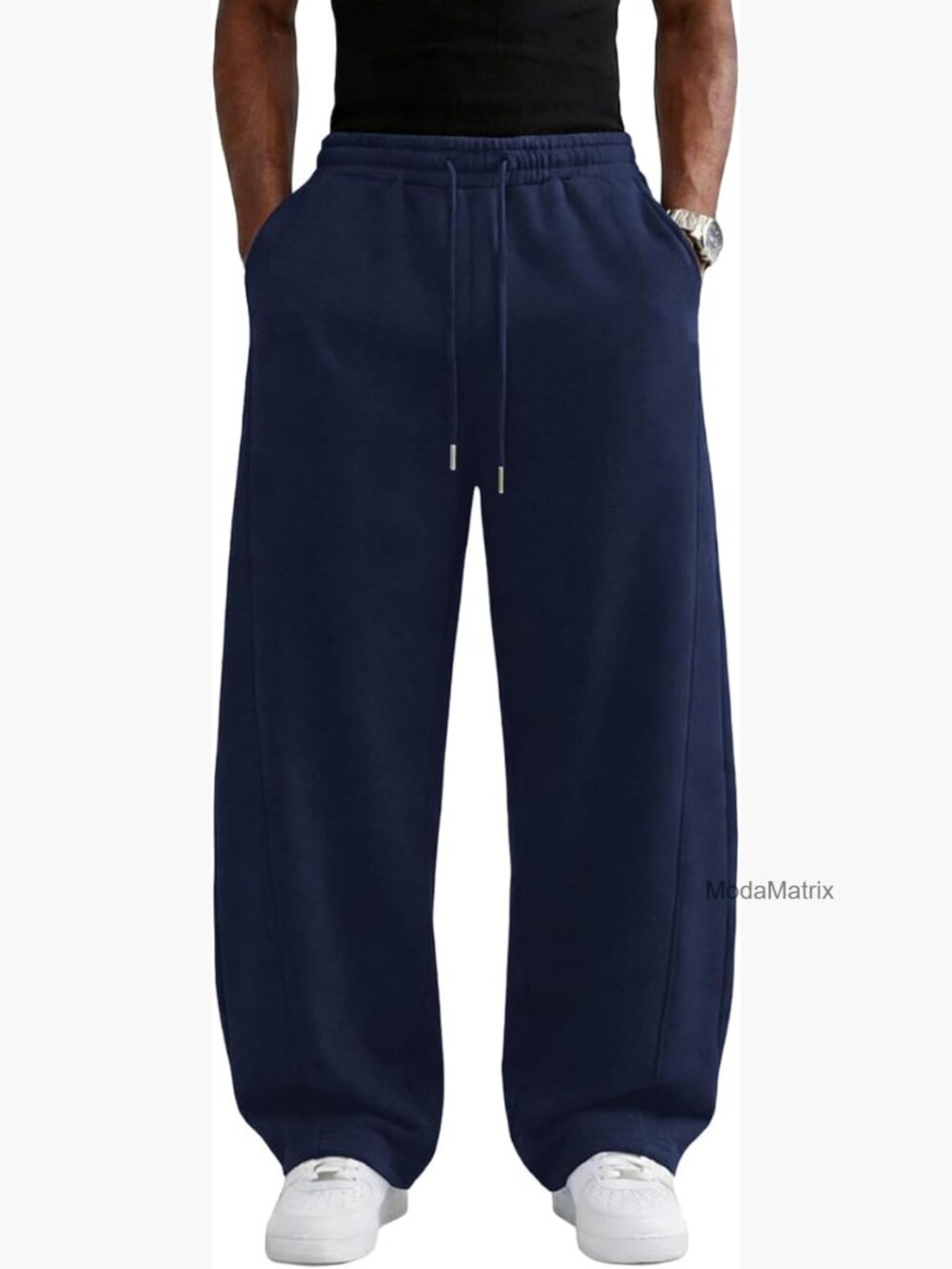 Men's Baggy Sweatpants Wide Leg Lounge Cotton Jogging Pants with Pockets